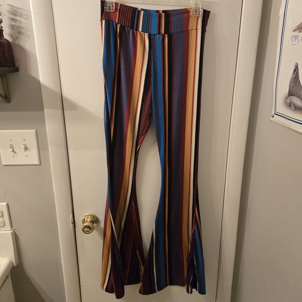 Stretchy striped bell bottoms